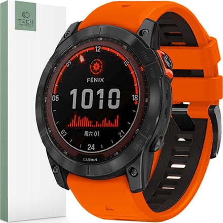 Tech-Protect IconBand Pro Strap for Garmin Fenix 3 / 5X / 3HR / 5X Plus / 6X / 6X Pro / 7X - Orange & Black