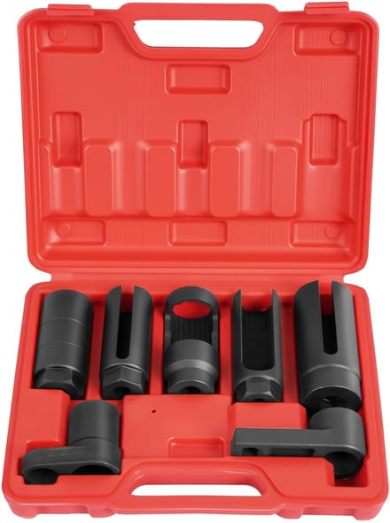 Set van 7 zuurstofsensor trekkers, 3/8 inch en 1/2 inch voor het meten van oliedruk en motorprestaties