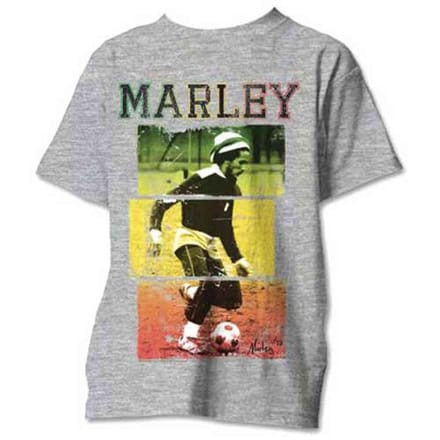 Bob Marley - Football Text Heren T-shirt - S - Grijs