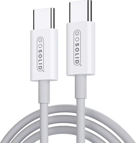 GO SOLID! ® USB-C naar USB-C Kabel 100W Fast Charge 1M Wit