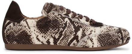 Women's leather sneakers with natural hair finish