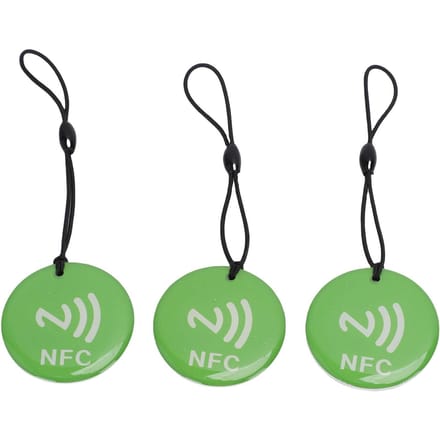 10 STKS NFC Sleutelhangers Groene Kleur NTAG213 Chip 35CM Draagbare Programmeerbare NFC Sleutelhanger Tag black