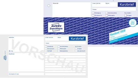 AVERY Zweckform Formularbuch 'Kurzbrief', 1/3 A4, 100 Blatt