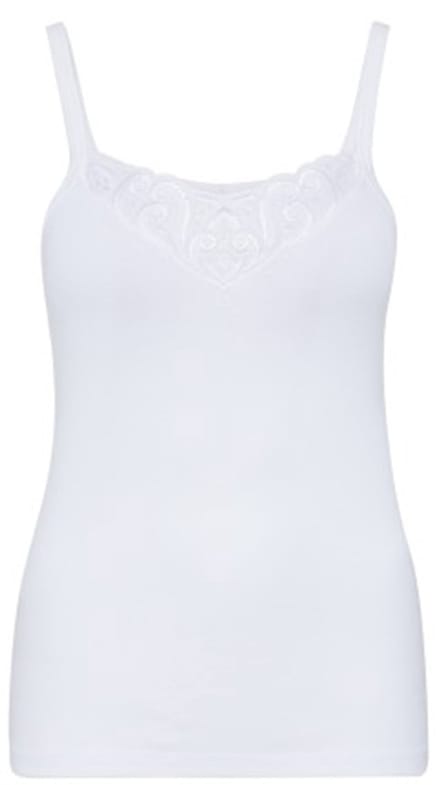 Con-ta - 2-pak dames hemden 700/4200 met kant - elastisch bandje - 100% katoen - wit - maat 40