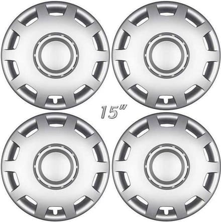 GoodGo Wieldoppen GRANIT-S 15 inch mat zilver. Set a 4 stuks in doos (a.u.b. tekst lezen!)