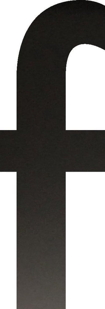 Huisnummer 15 cm - Letter f - Mat Zwart RVS