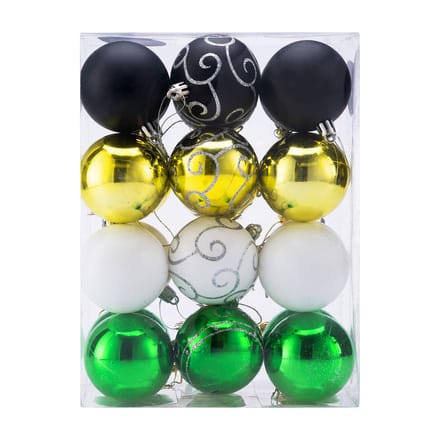 Kerstboomballen 24st Ø6cm - Mat Glanzend Kunststof - Groen