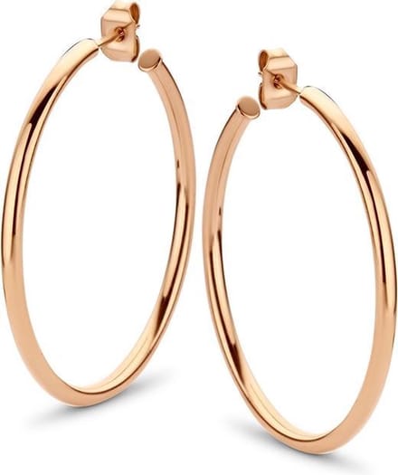 CO88 Collection Elemental 8CE-70067 Stalen Oorringen - Rond 35 mm - Roségoudkleurig