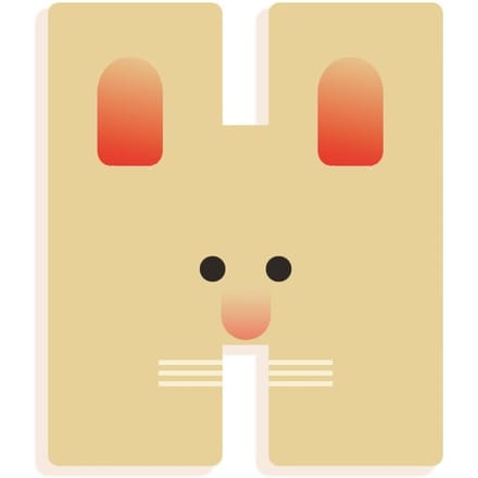 DJECO houten letter designed animal H