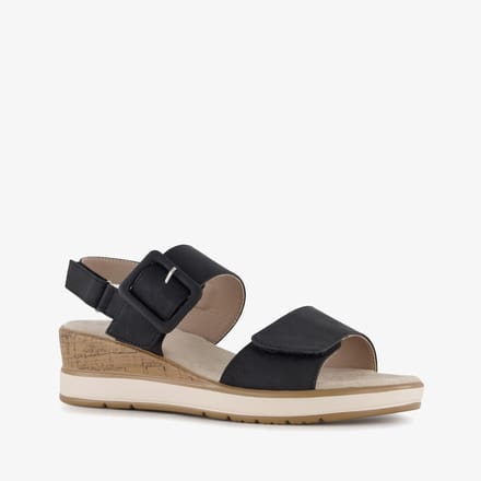 Natuform dames sandalen zwart - Maat 41 - Uitneembare zool