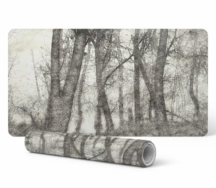 Sepia Forest Sketch Antislip Gaming Muismat 90x45 cm