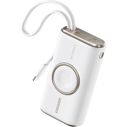 Essager PD 30W Powerbank met Wireless Apple Watch Lader 10.000mAh Wit