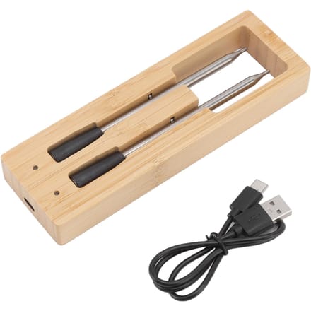 Draadloze vleesthermometer met slim ontwerp, USB-voeding, multifunctionele draadloze Bluetooth-vleesthermometer. beige