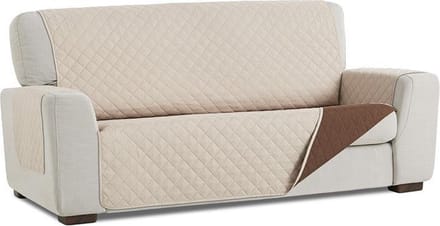 Duo quilt - Bankbeschermer - 200cm breed - Beige - Twee kanten te gebruiken - OekoTex keurmerk