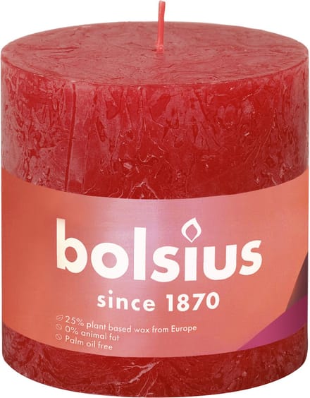 Bolsius Stompkaars Rustiek Delicate Red - 10 cm / ø 10 cm