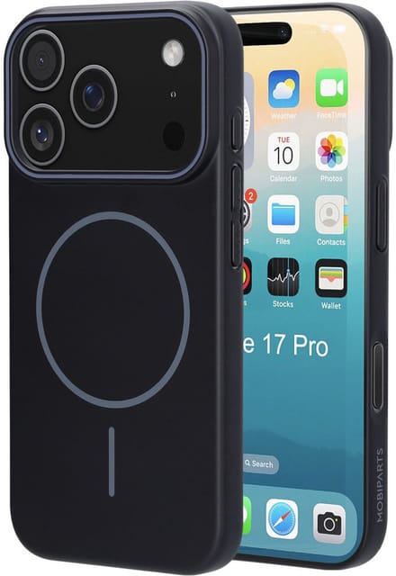 Mobiparts Slim Line Case geschikt voor Apple iPhone 17 Pro - MagSafe Onyx - Zwart