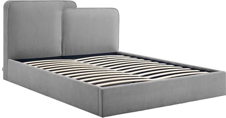 Vente-unique Bed met opbergruimte stof grijs 160 x 200 cm