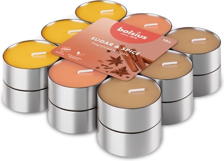 Bolsius - Geurtheelicht - 18 stuks per verpakking - Sugar & Spice
