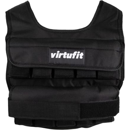 VirtuFit Gewichtsvest - 20 kg - Verstelbaar - Uitneembare Gewichten - Hardlopen & Krachttraining - One Size - Zwart