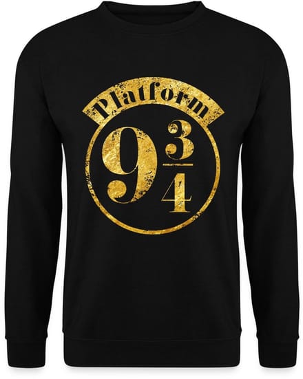 Harry Potter Perron 9 3/4 Faux Gouden Textuur Sweater Heren