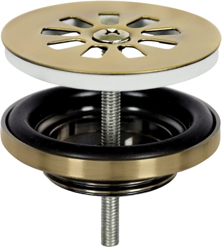 Differnz Afvoerplug Mix & Match Clic-clac - Messing - Zonder Overloop - Mat Goud - 64mm