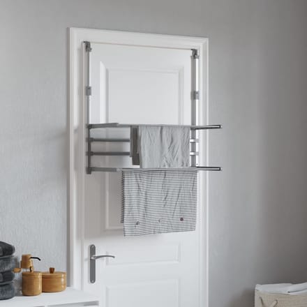 vidaXL - Droogrek - voor - balkon - 89x25x(60-95) - cm - aluminium