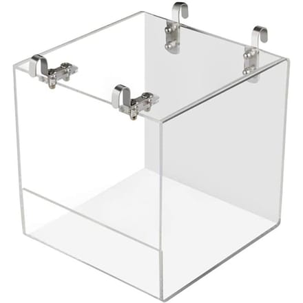 Baignoire pour Oiseaux en Acrylique Baignoire Douche Boîte Bol avec Crochets Accessoire de Cage pour Oiseaux Perroquets white