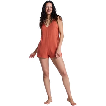 Roxy Nazare Surf Spot Mouwloze Romper Oranje M Vrouw