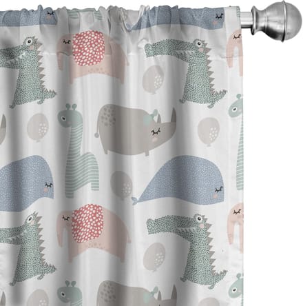 ABAKUHAUS Kinder gordijnen – 2x 75×225 cm – multikleur microvezel