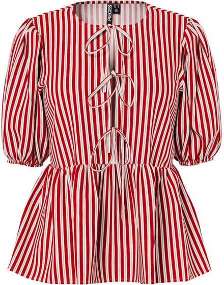 PIECES - PCJOLLY 2/4 TIE TOP WVN NOOS BC - Dames - Blouses