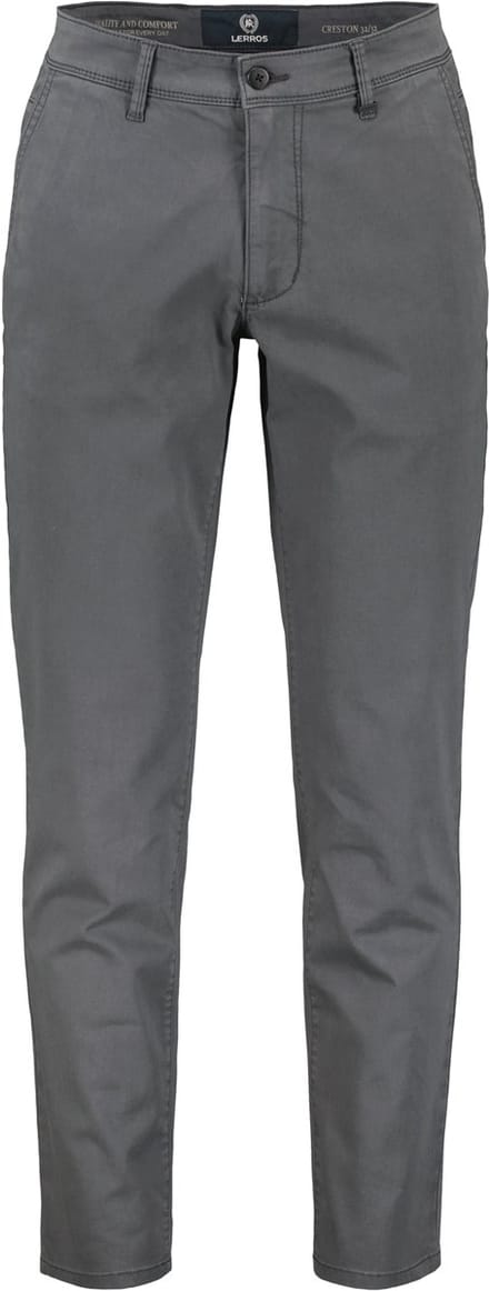 LERROS Basic chino van gestructureerde stof, slim fit , Maat: W30_L32 , Kleur: DARK GRAPHITE , 80% katoen, 17% lyocell, 3% elastaan