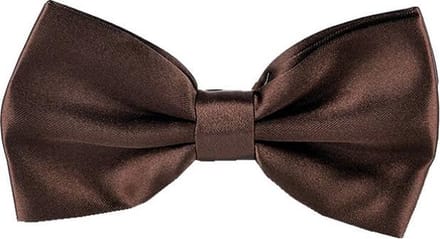 Fako Fashion® - Vlinderstrik - Vlinderdas - Satijn - 12.5cm - Donkerbruin