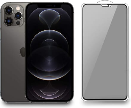 Smartphonica iPhone 12 Pro Max privacy full cover tempered glass screenprotector van gehard glas met afgeronde hoeken geschikt voor iPhone 12 Pro Max