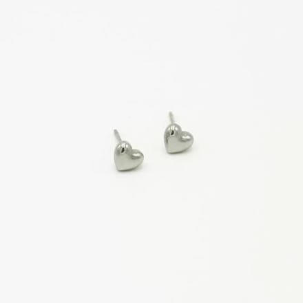 Bijoutheek Oorknoppen 3D Hart Silver