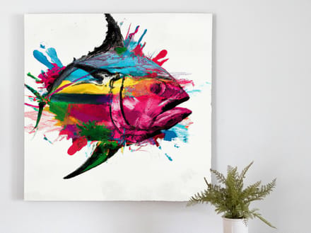 Tuna technicolor tempest | Tuna Technicolor Tempest | Kunst - 100x100 centimeter op Canvas | Foto op Canvas