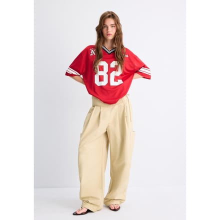 Stradivarius Oversized T-shirt met nummers  Rood XS