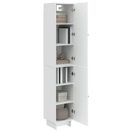 vidaXL - Kast - Set - 2 - st - Hoogglans - Wit - Bewerkt - hout