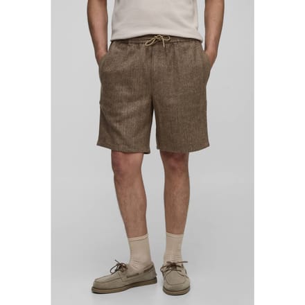 Shorts met elastische taille en relaxed fit in visgraatmotief | Black | Size 30