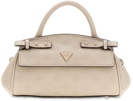 GUESS handtas schoudertas Diana Mini Top Handle Flap Light Taupe Logo beige