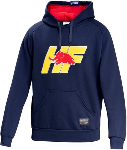 Sparco Lancia HF Geel Hoodie - Marineblauw - Maat L
