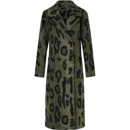 Smashed Lemon Dierenprint jas in army met zwart |