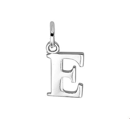 Zilver Gerhodineerde Hanger letter E 1319075