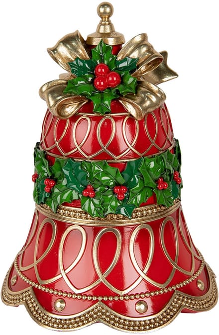 Clayre & Eef Kerstdecoratie Beeld Bel Ø 32x41 cm Rood Kunststof