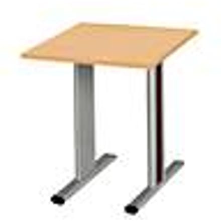 Schäfer Shop  Select Planova vergadertafel, vierkant, 800 x 800 mm, beukendecor, accentlijsten bordeaux-violet