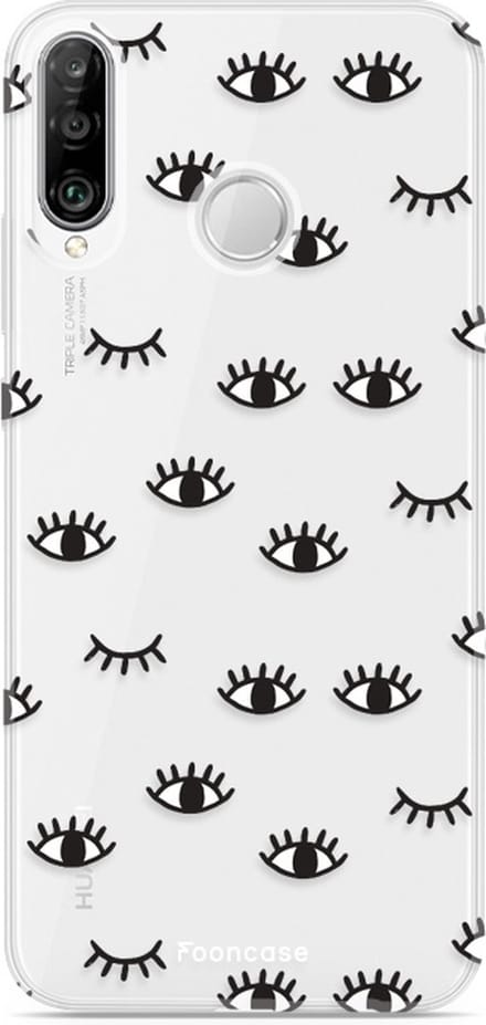 Fooncase Hoesje Geschikt voor Huawei P30 Lite - Shockproof Case - Back Cover / Soft Case - Eyes / Ogen