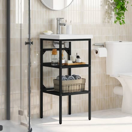 vidaXL - Wastafelframe - 40x38x83 - cm - ijzer - zwart