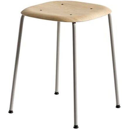 HAY - Soft Edge 70 barkruk - lichtgrijs - eiken mat gelakt - beige