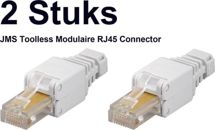 2x JMS Toolless Modulaire RJ45 Connector Cat6 (ook geschikt voor cat5, set van 2)