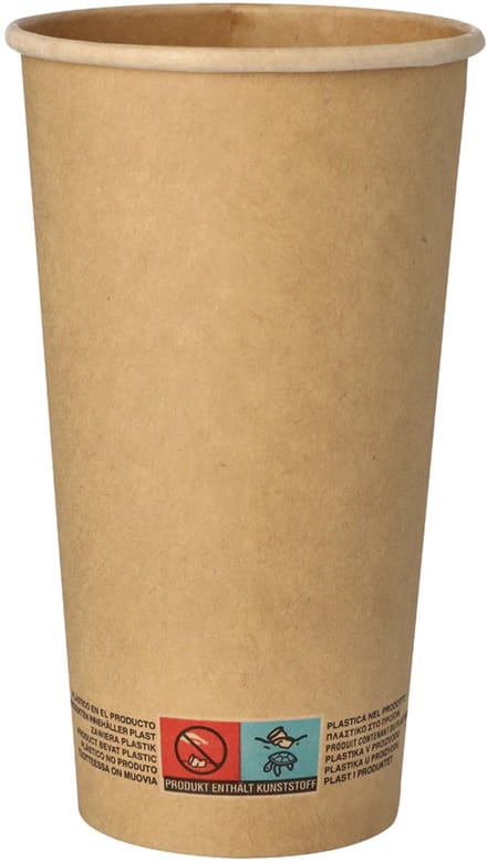 PAPSTAR Drinkbekers, Karton 0,5 l Ø 9 cm · 15 cm bruin - 1000 Stuks (20x50)