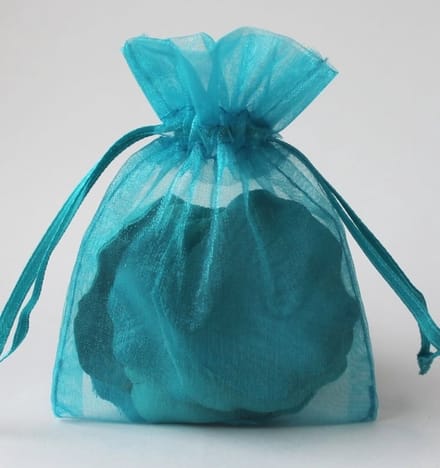50 x Organza zakjes 7 x 9cm Turquoise